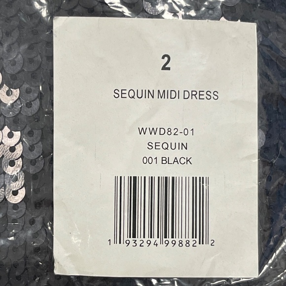 WeWoreWhat Sequin Midi Dress, Black, Size 2 - NWT - Picture 8 of 8